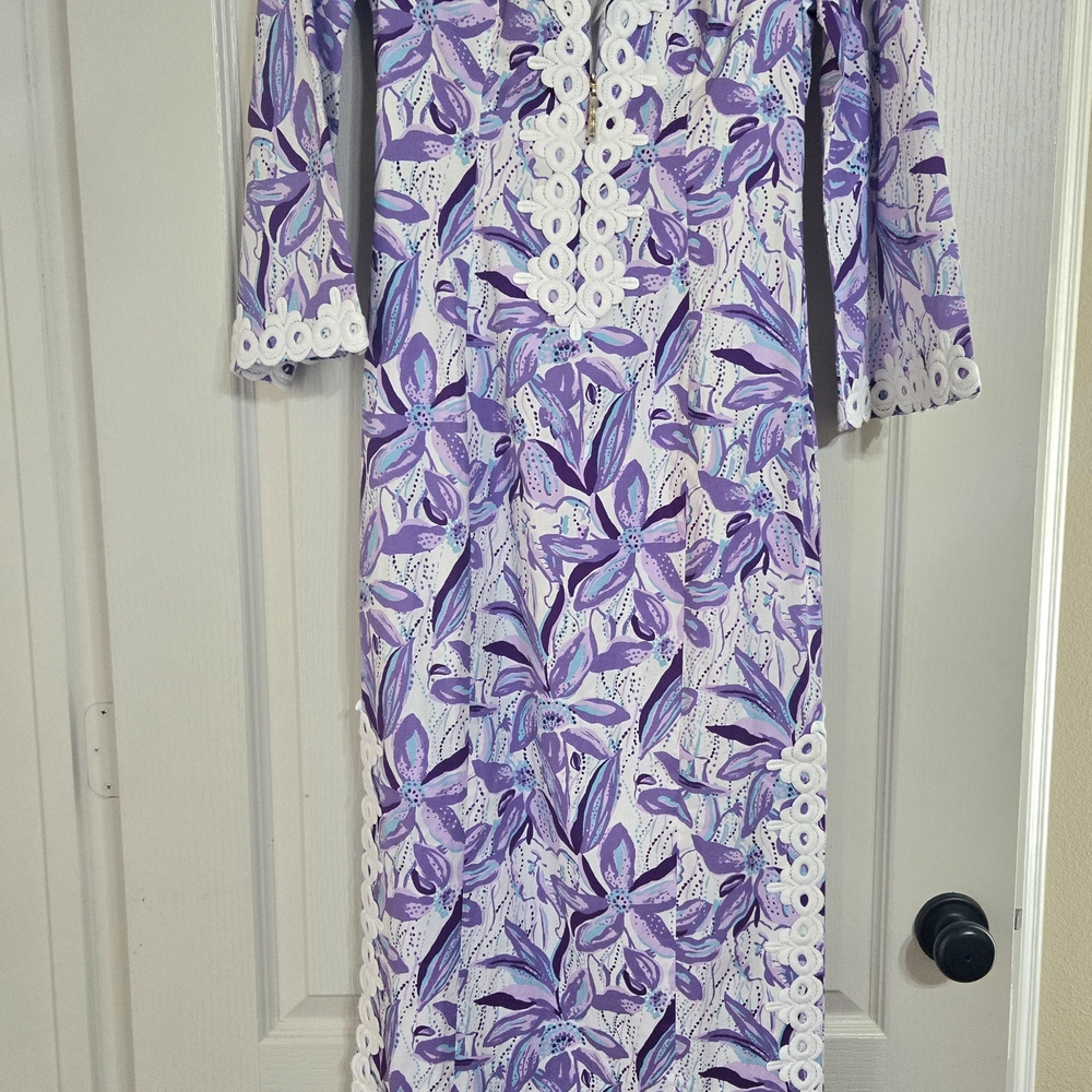Floral Purple and White Dress